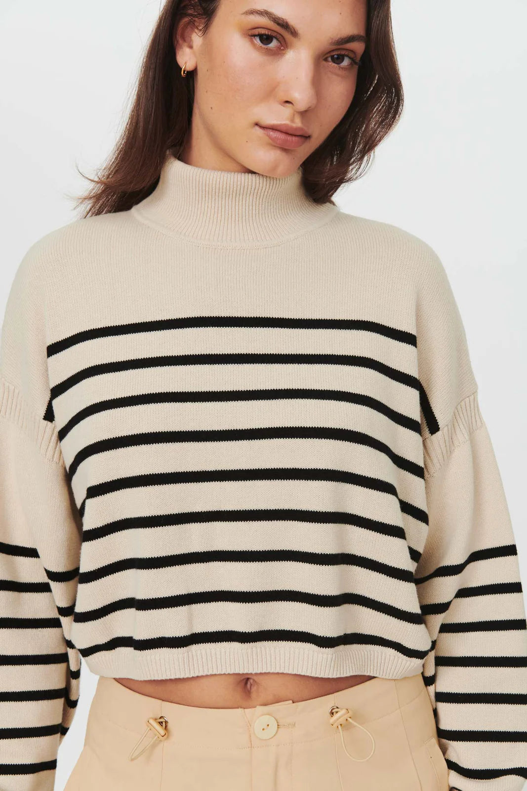 ASOS DESIGN knitted bandeau crop top in stripe