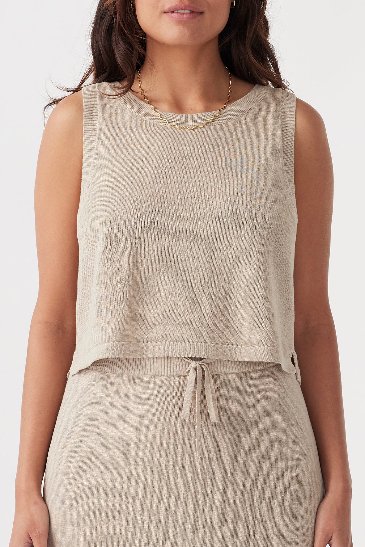 Hugo Linen Knit Tank - Taupe