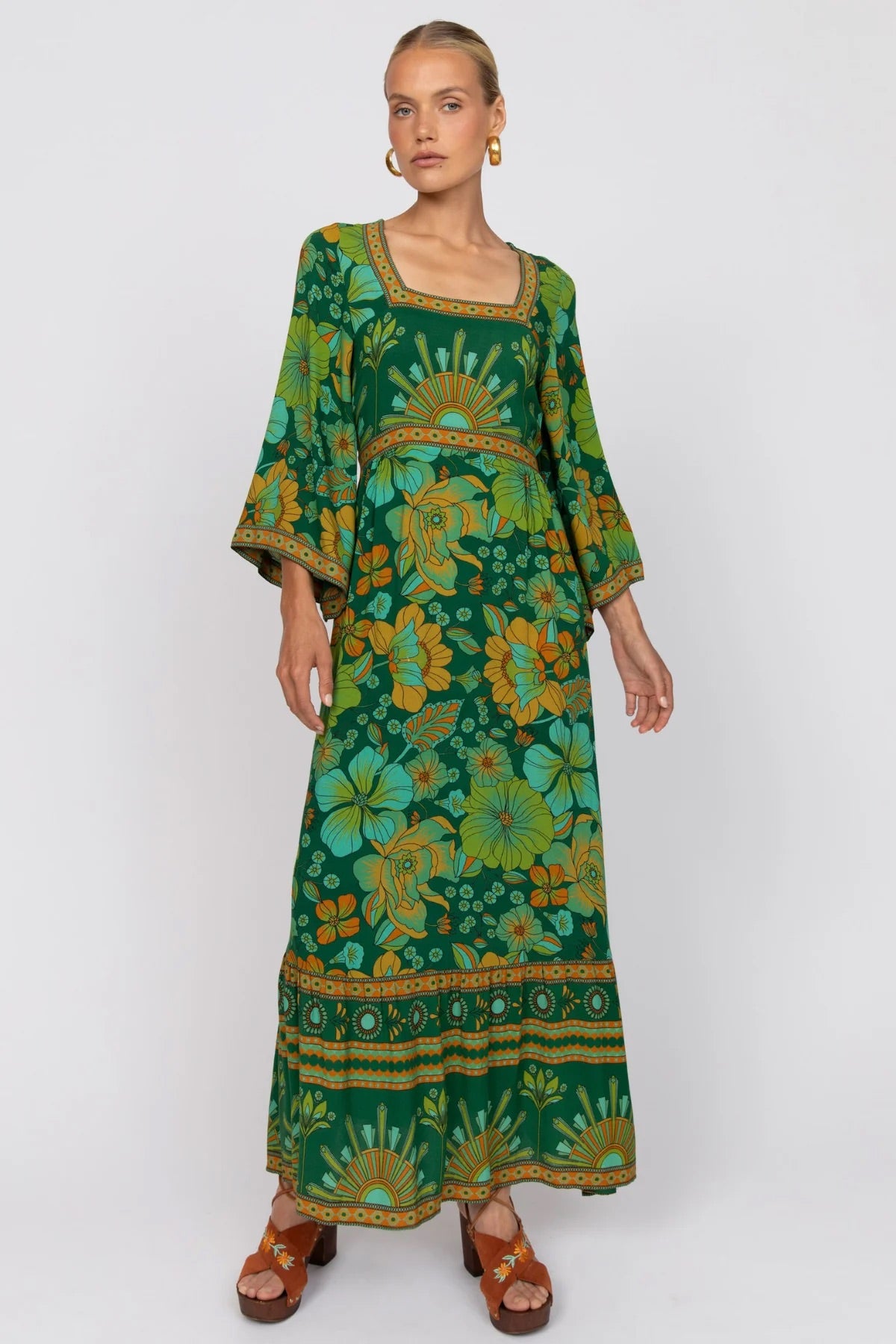 Avalon Midi Dress - Emerald