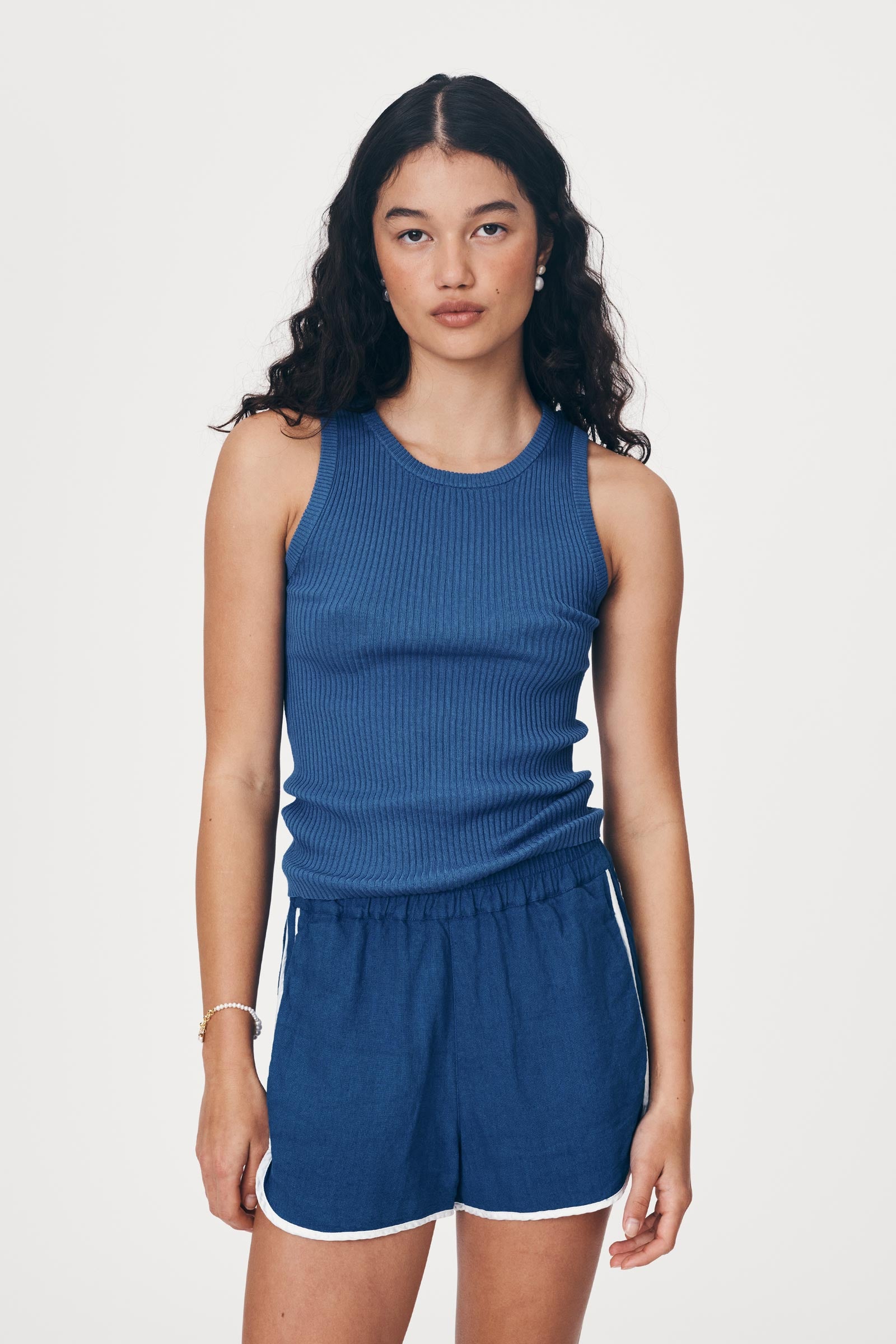 Avery Knit Tank - Cobalt Blue