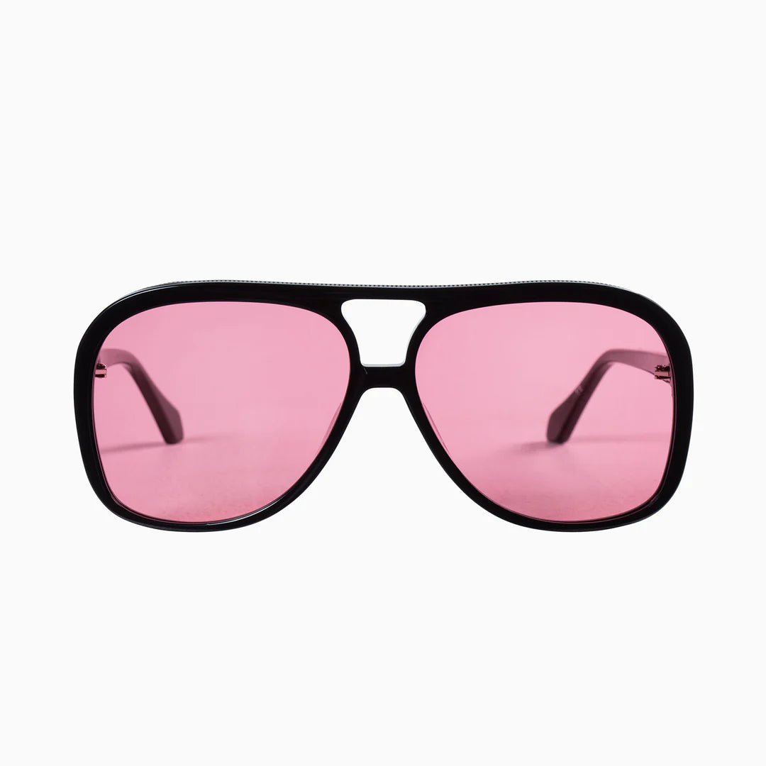 Bang | Sunglasses - Gloss Black w. Matt Metal Trim / Rose Lens