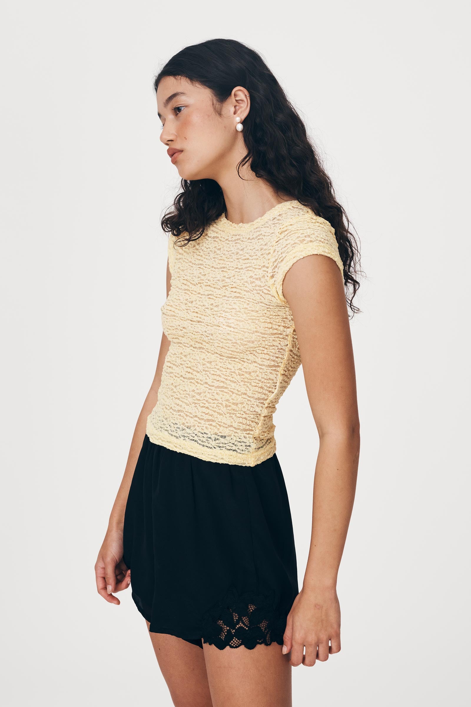 Galo Lace Tee - Lemon