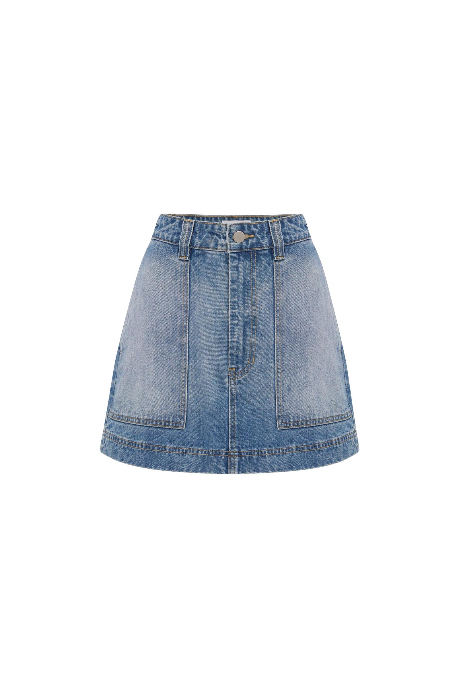 Georgia Denim Mini Skirt - Classic Wash