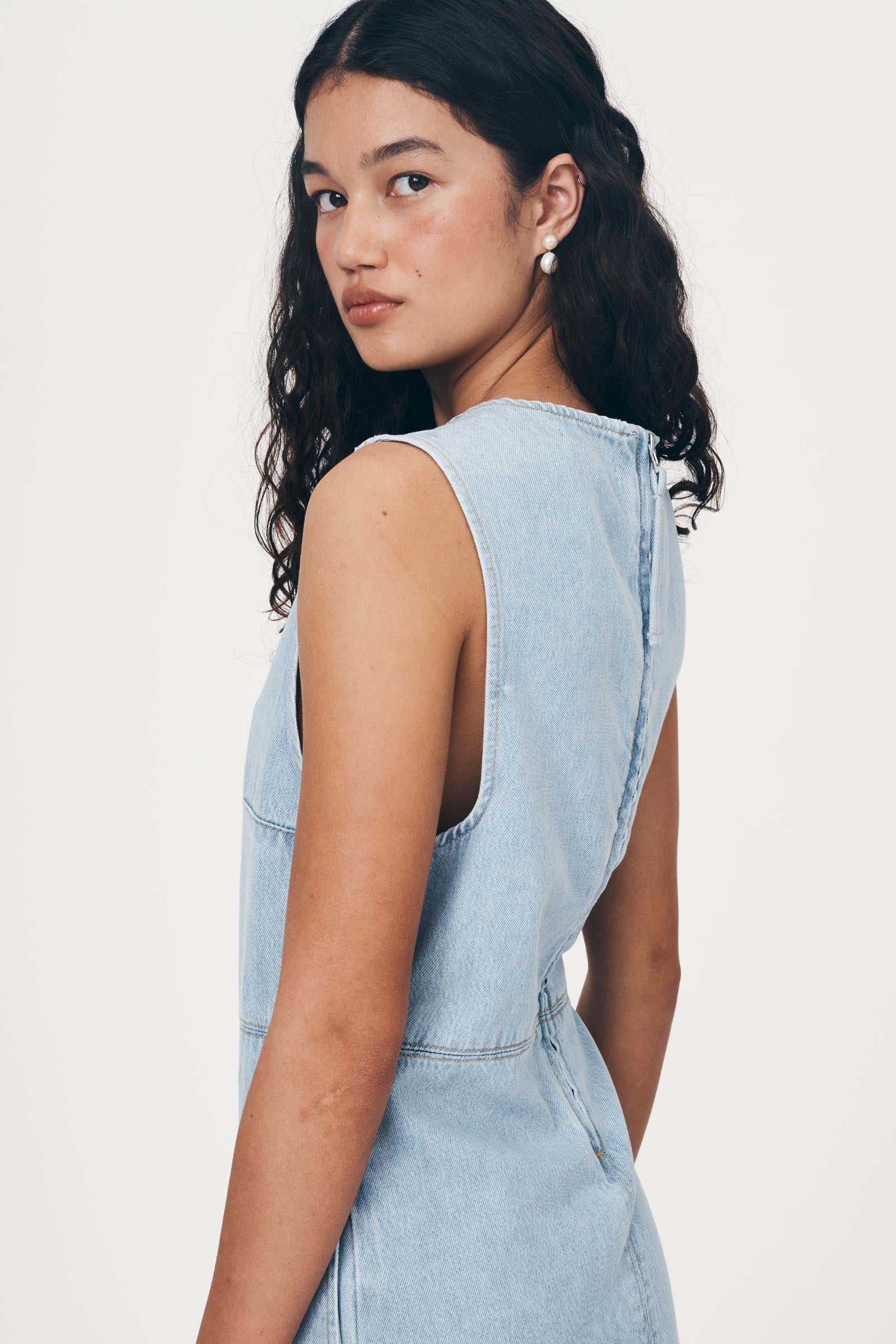 Jean Denim Mini Dress - Azul