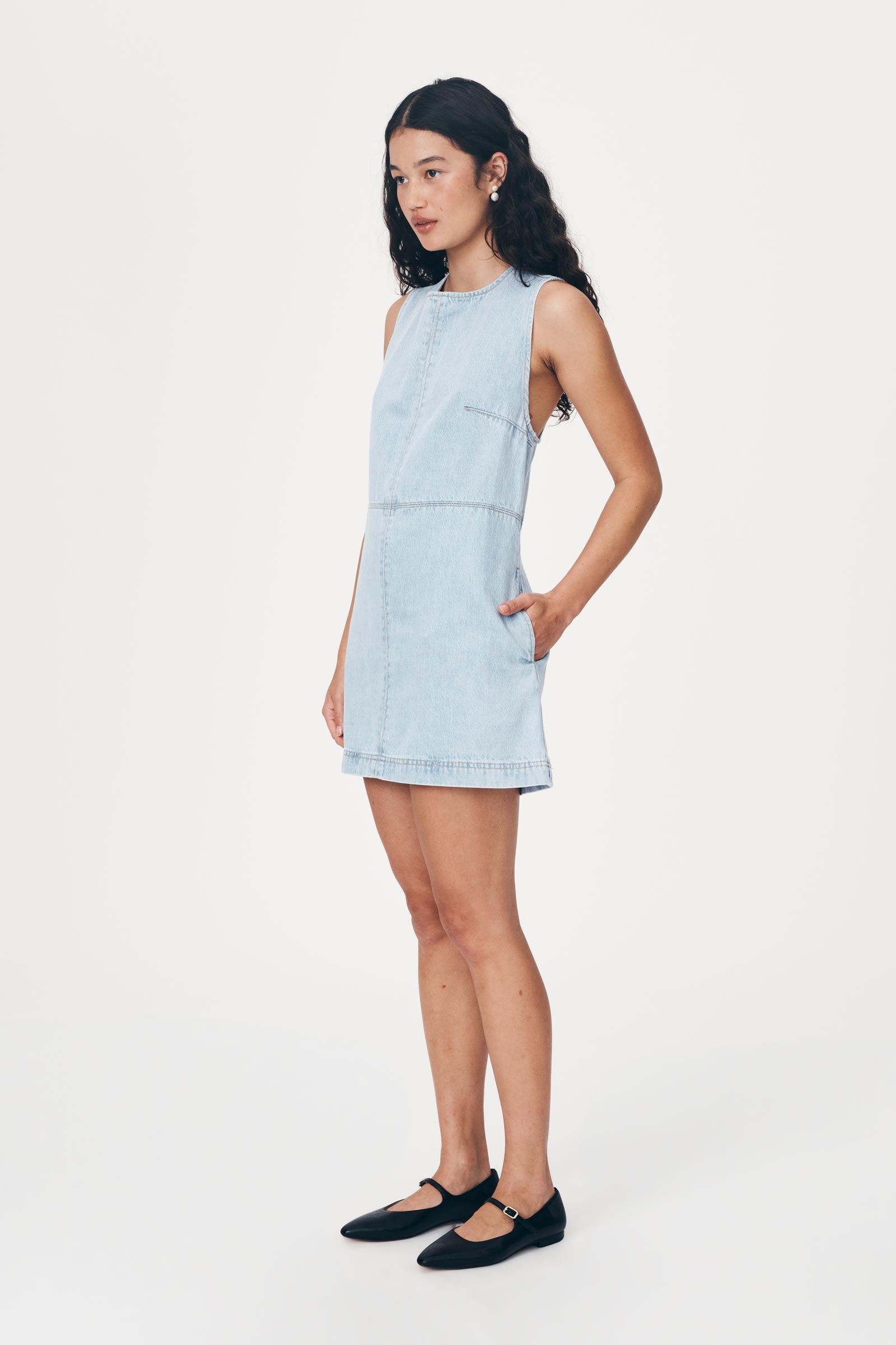 Jean Denim Mini Dress - Azul