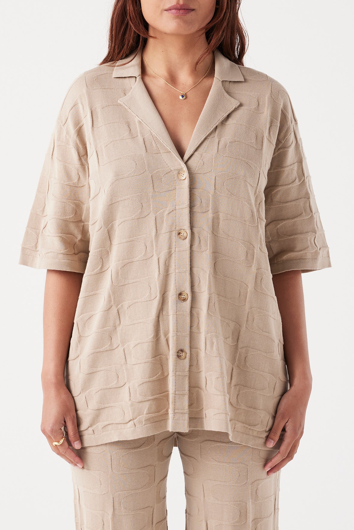 Lara Organic Cotton Shirt - Taupe