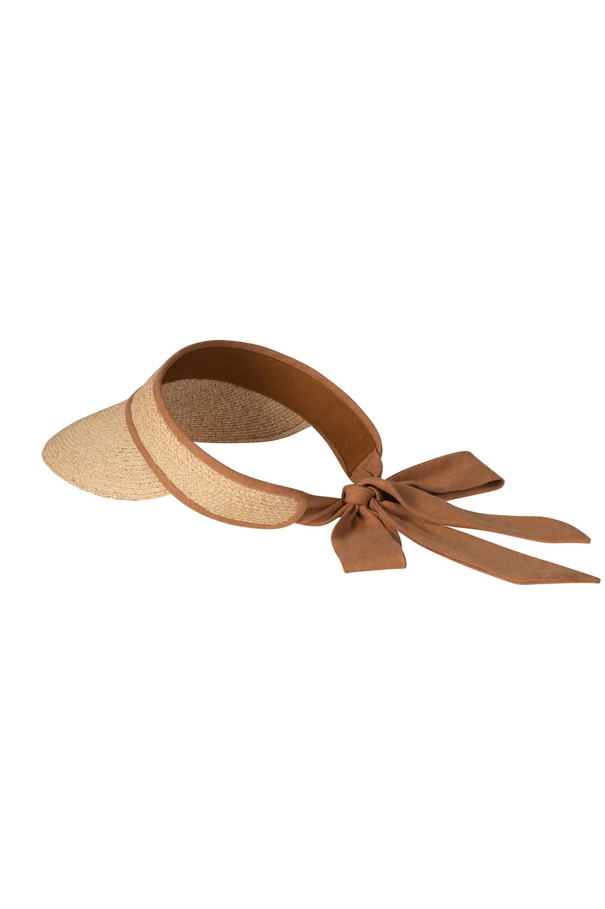 Linen Visor - Natural/Cinnamon