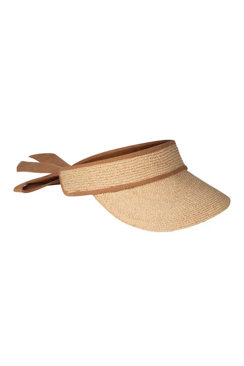 Linen Visor - Natural/Cinnamon