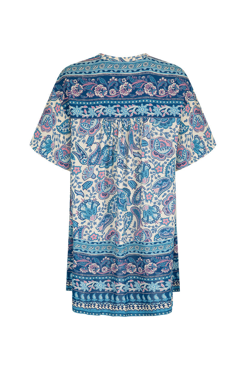 Marmont Flutter Tunic Dress - Lapis