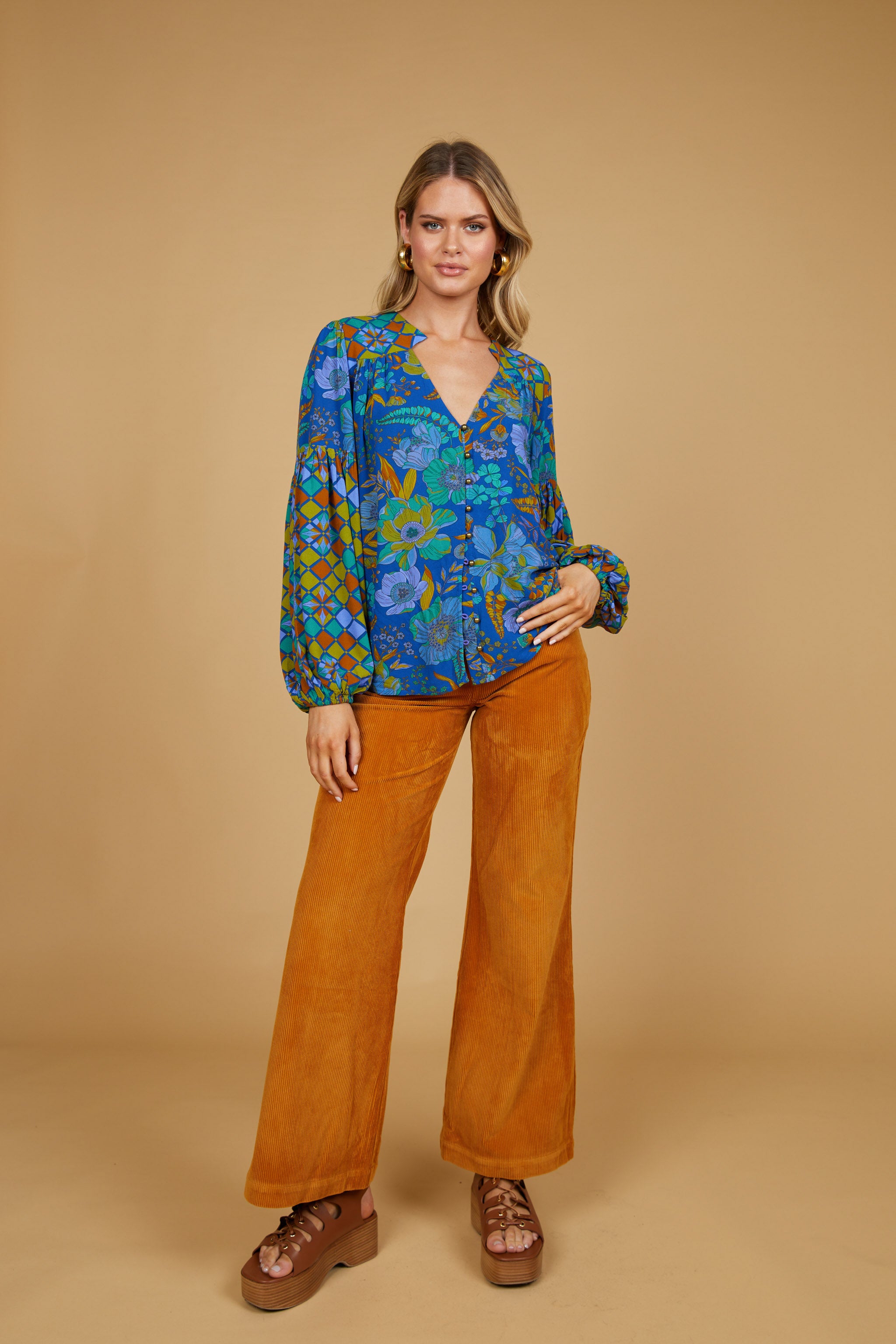 Temple Blouse - Lagoon