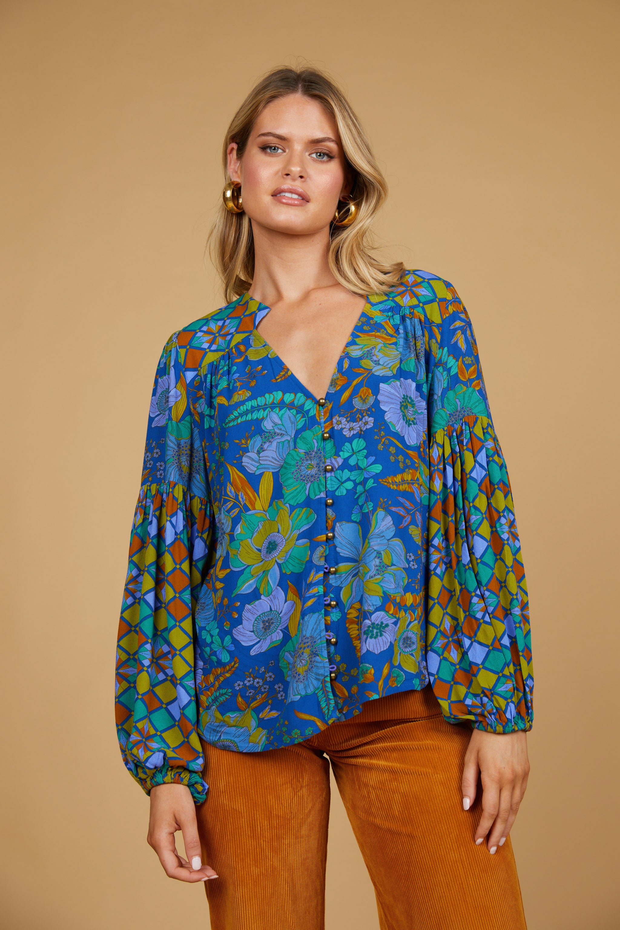 Temple Blouse - Lagoon