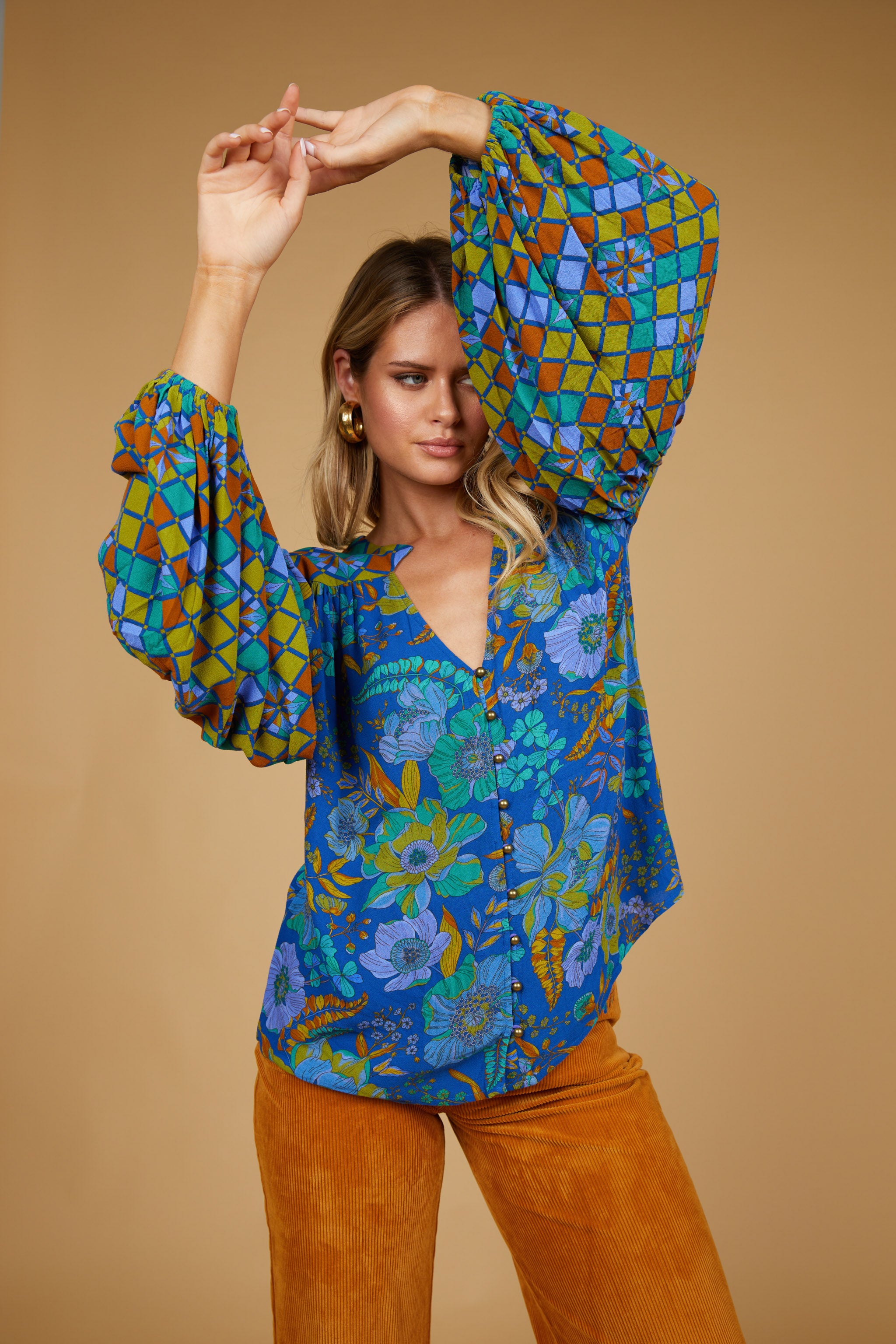 Temple Blouse - Lagoon