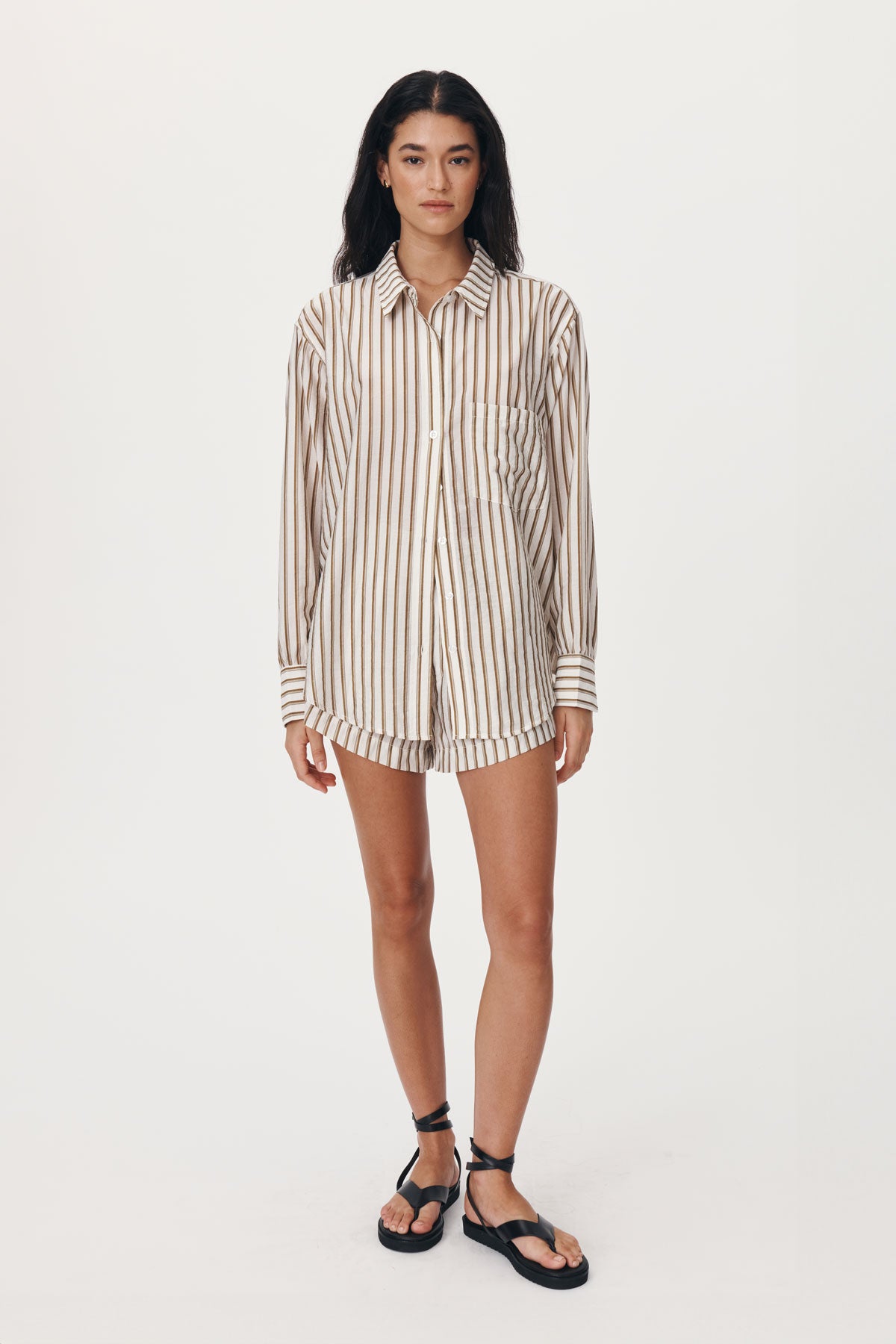 Ramona Stripe Long Sleeve Shirt - Sienna