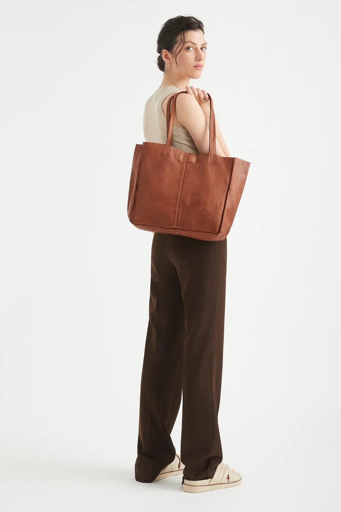 Baby Unlined Tote - Cognac