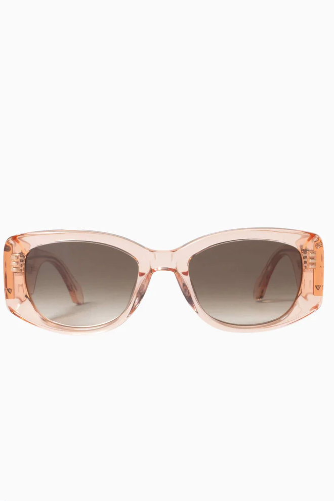 Sid | Sunglasses - Crystal Pink w. Rose Gold Metal Trim / Brown Gradient