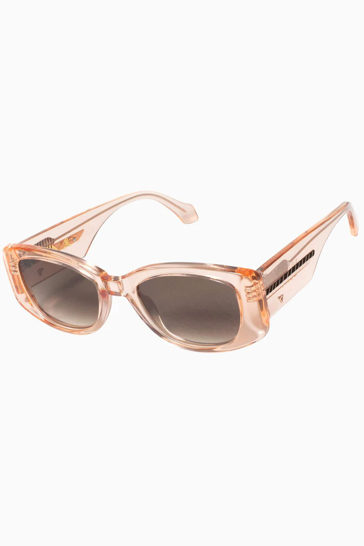 Sid | Sunglasses - Crystal Pink w. Rose Gold Metal Trim / Brown Gradient