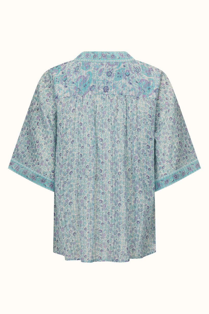 Little Bird Flutter Sleeve Blouse - Sky