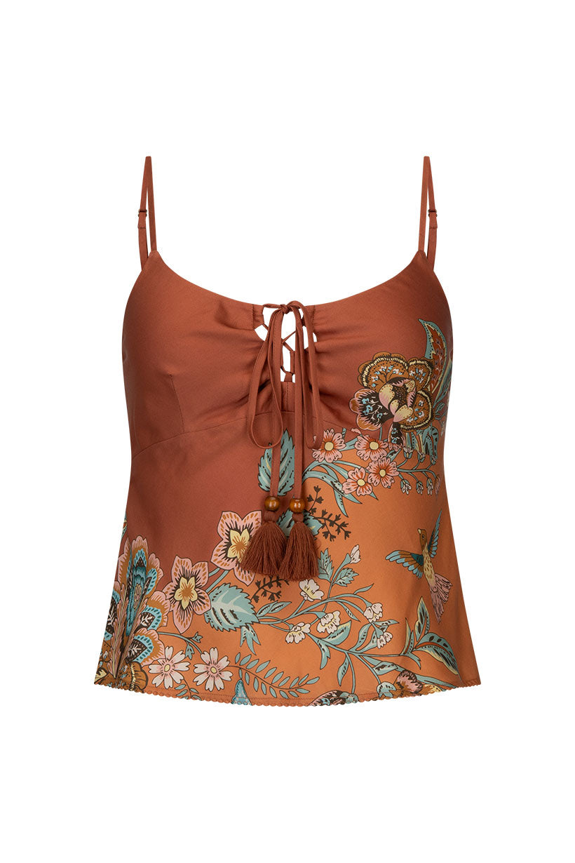 Mojave Lily Lace Up Cami - Amber