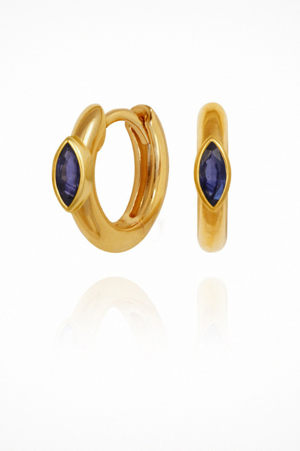 Chrysalis Earrings Sapphire - Gold